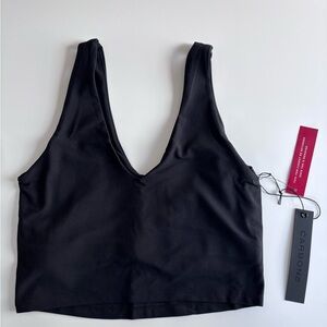 Carbon38 Black V-Neck Long Line Bra in Melt - NEW NEVER WORN